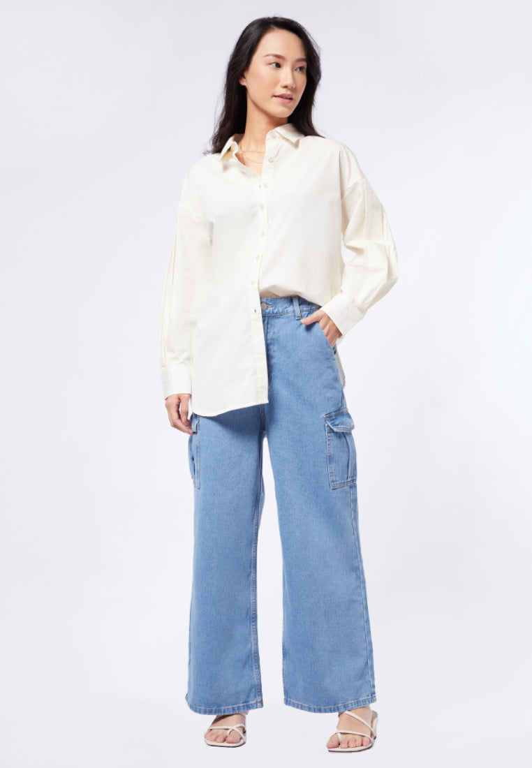 Puff Sleeve Long Blouse