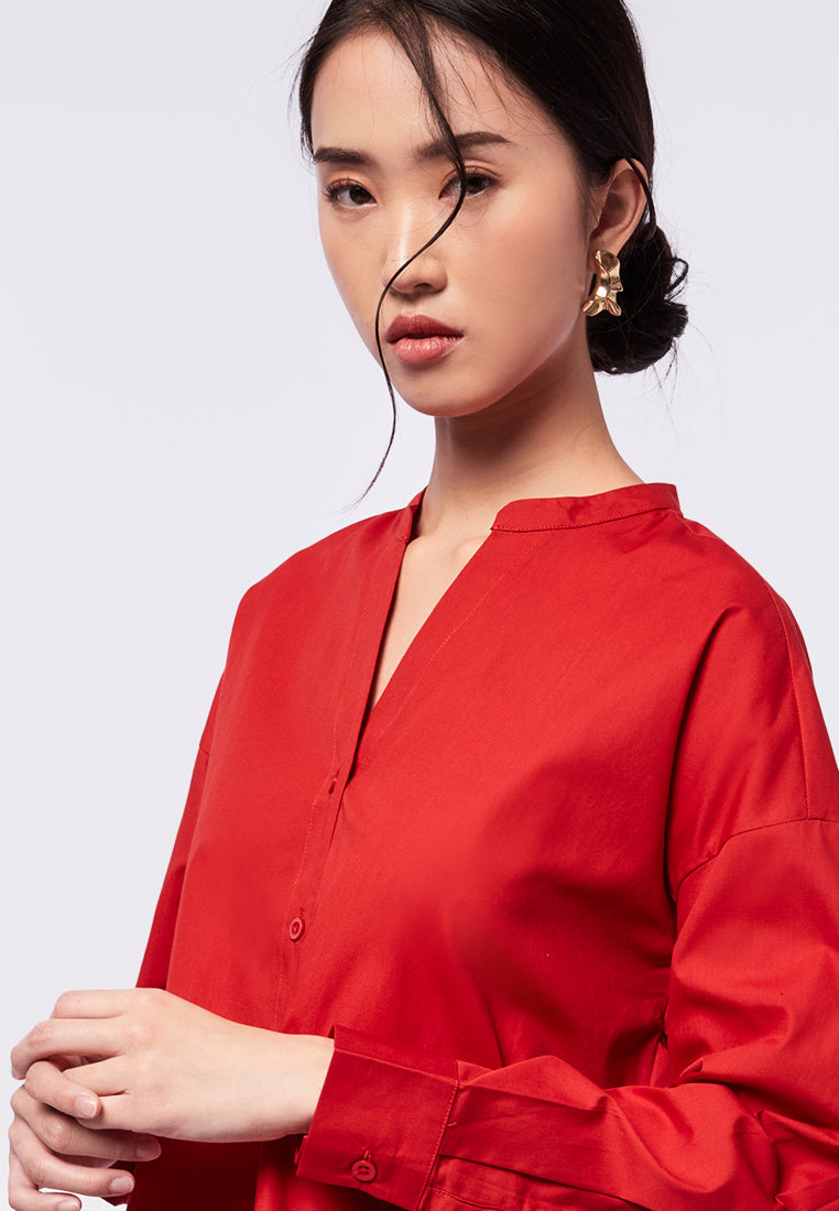 Long Sleeve V-Neck Blouse