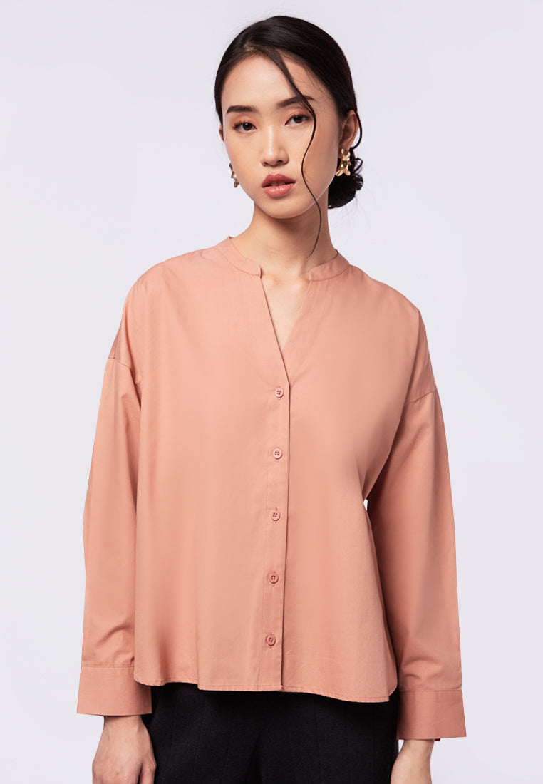 Long Sleeve V-Neck Blouse