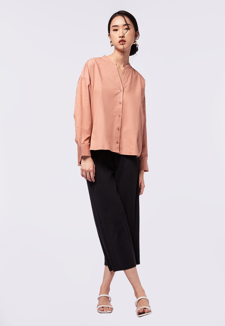 Long Sleeve V-Neck Blouse