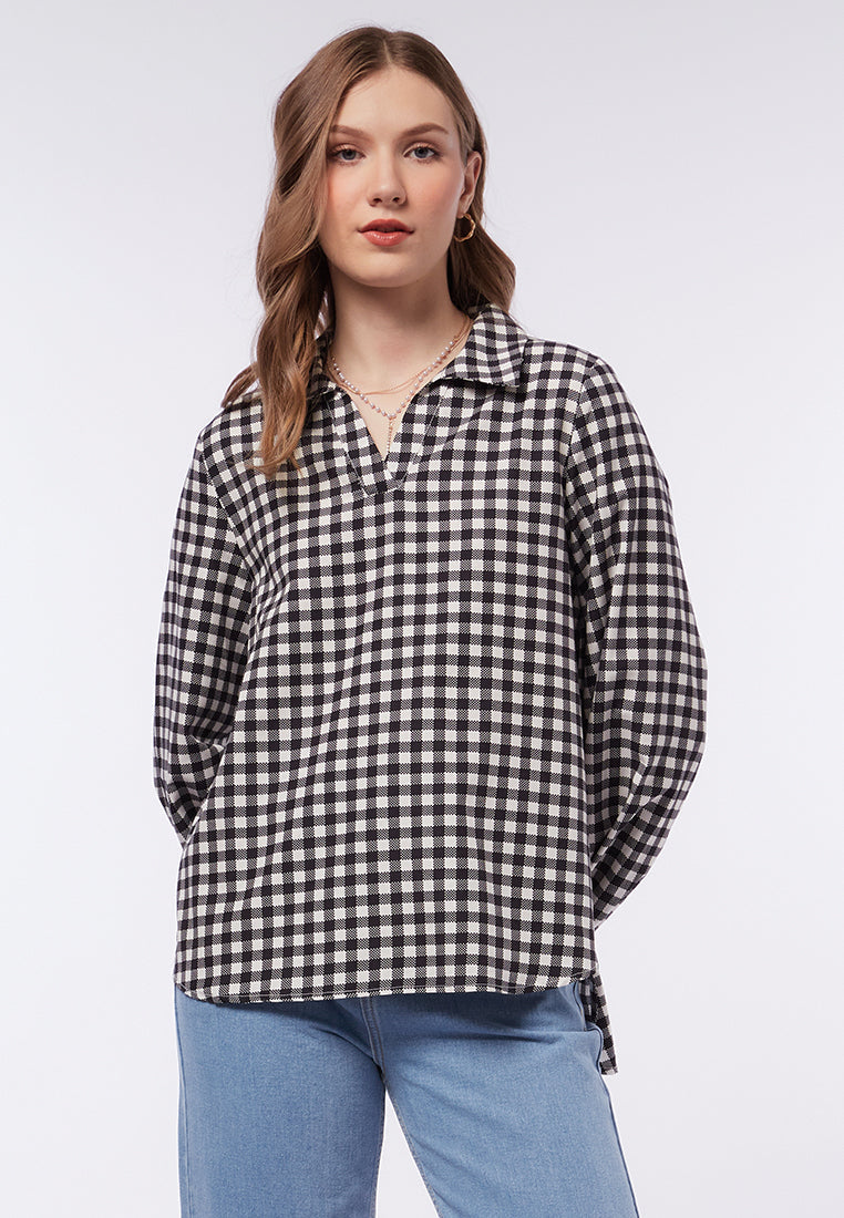 Puff Sleeve V-Neck Blouse