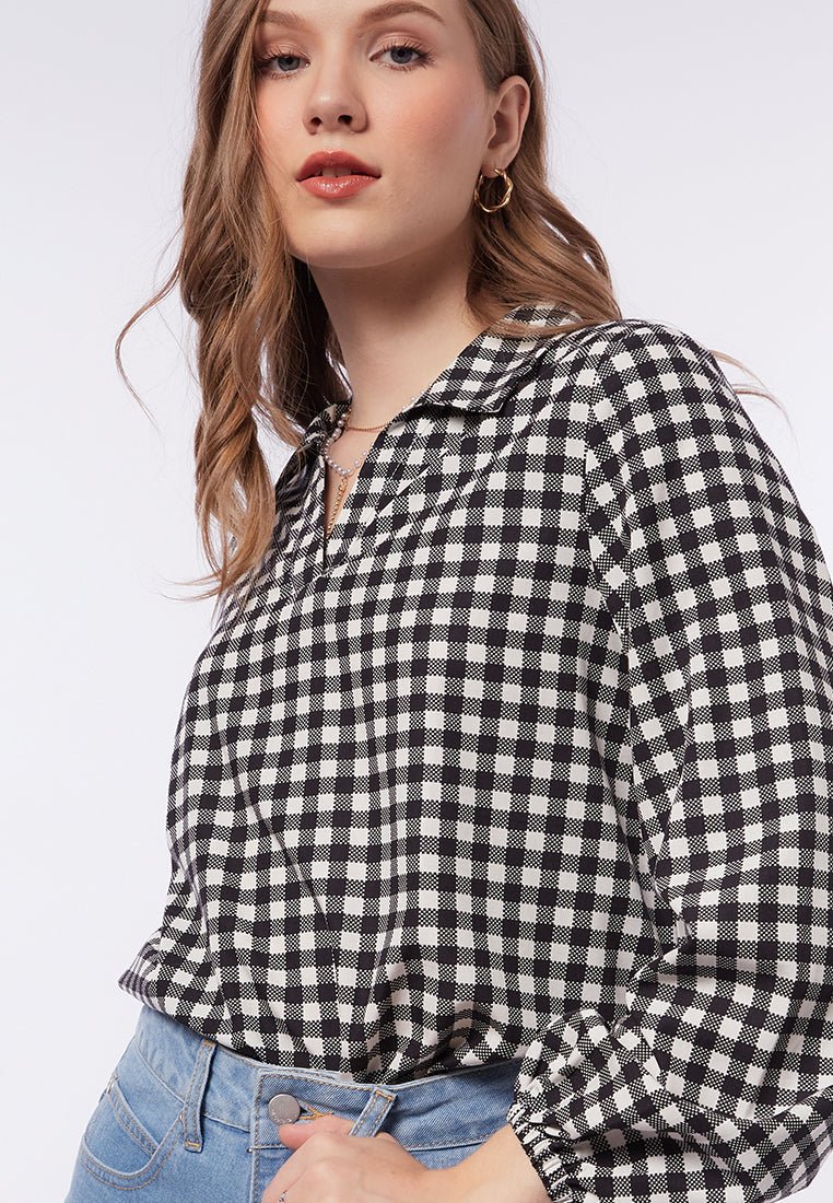 Puff Sleeve V-Neck Blouse