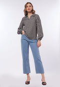 Puff Sleeve V-Neck Blouse