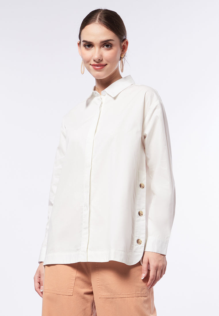 Long Sleeve Blouse with Side Button