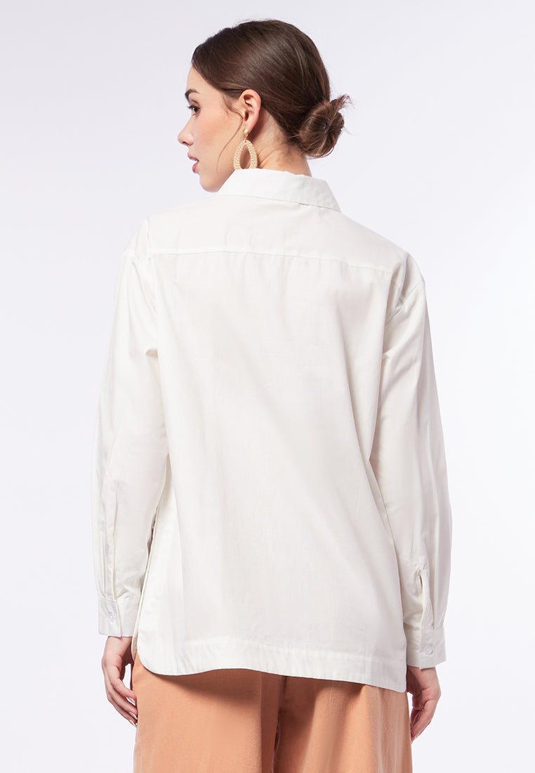 Long Sleeve Blouse with Side Button