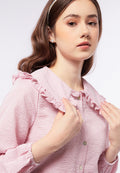 Checkered Blouse with Wide Collar