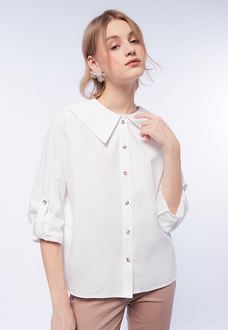 Collared Long Sleeve Blouse