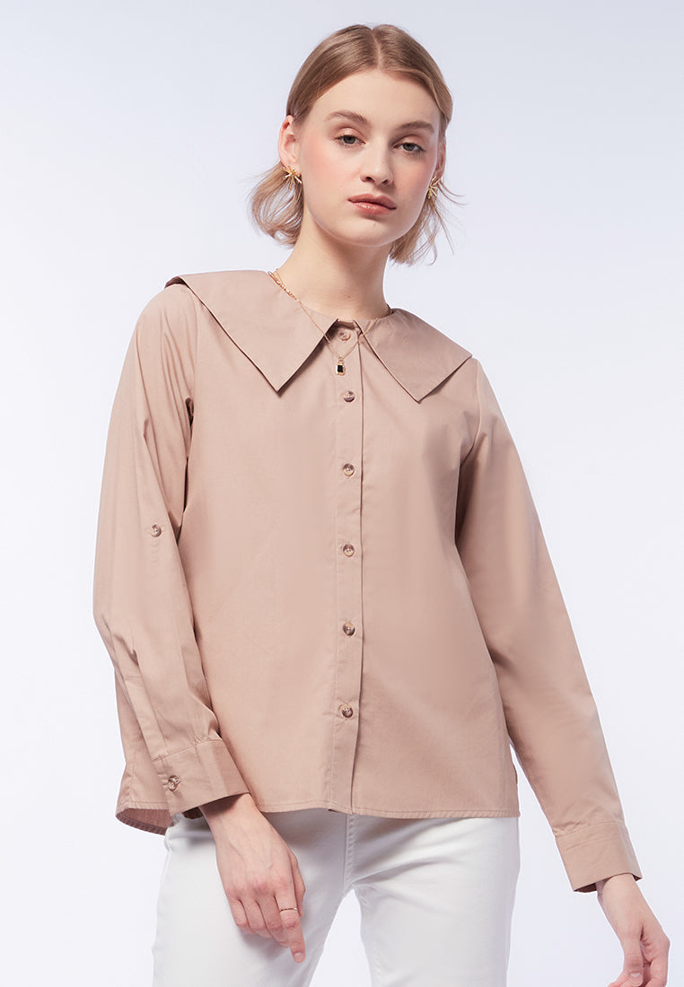 Collared Long Sleeve Blouse