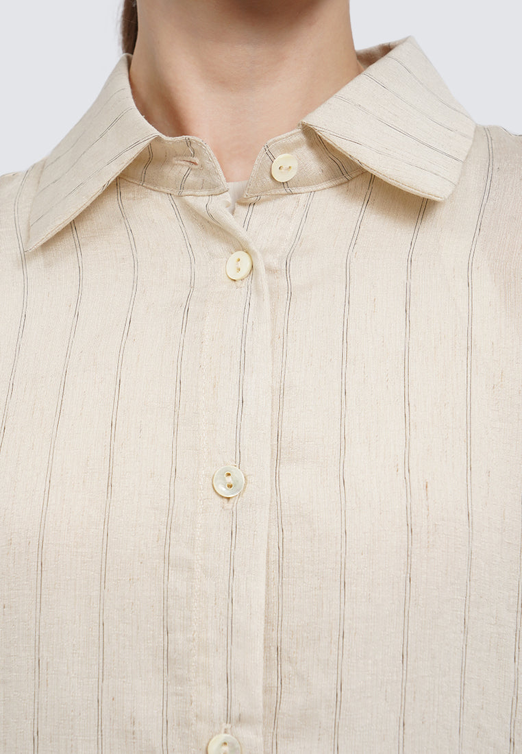 Oversized Long Sleeve Stripes Blouse