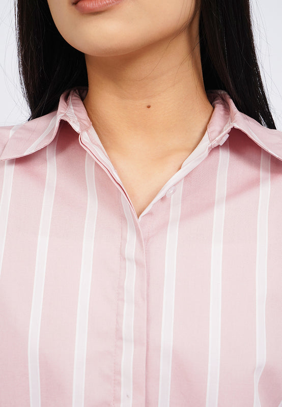 Oversized Long Sleeve Stripes Blouse