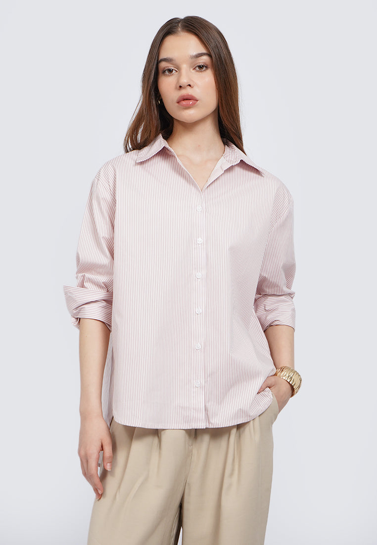 Long Sleeve Stripes Blouse