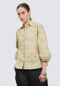 Eyelet Puff Sleeve Blouse