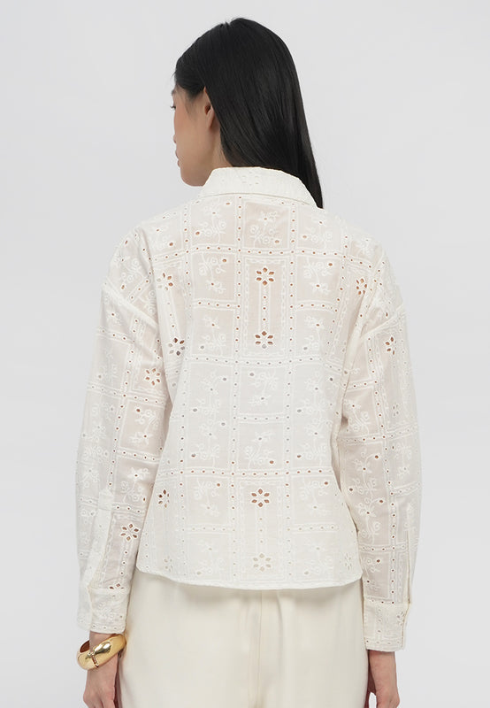 Long Sleeve Embroidery Blouse