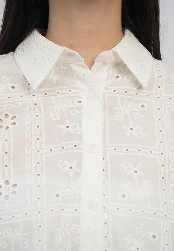 Long Sleeve Embroidery Blouse