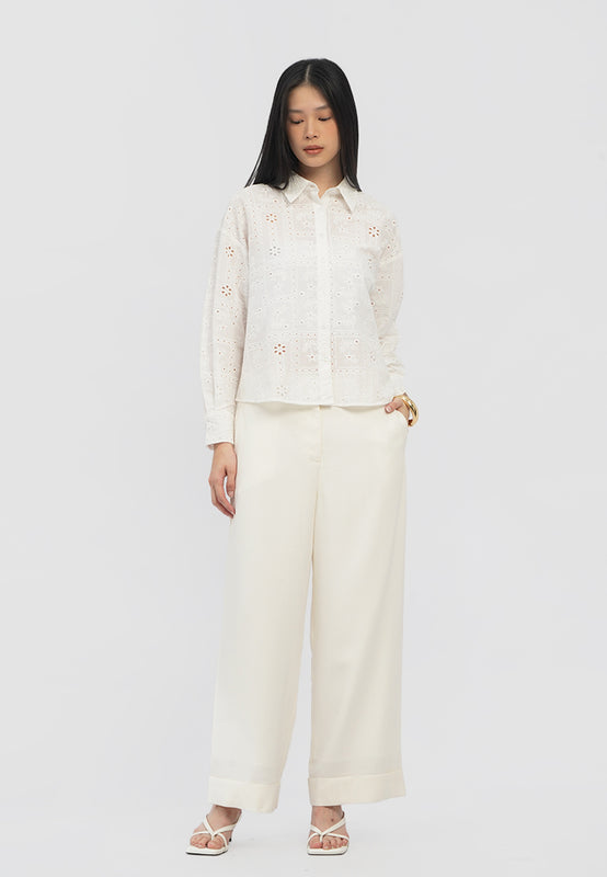 Long Sleeve Embroidery Blouse