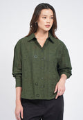 Long Sleeve Embroidery Blouse