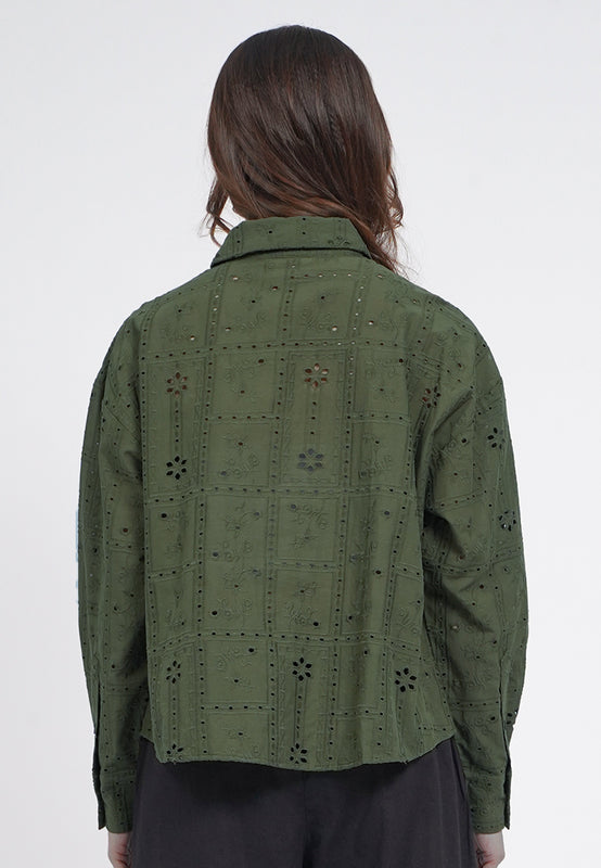 Long Sleeve Embroidery Blouse