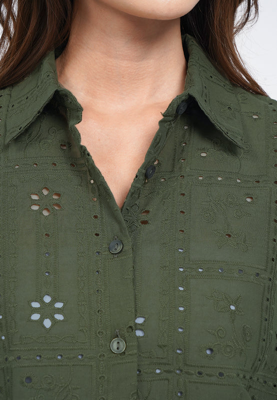 Long Sleeve Embroidery Blouse