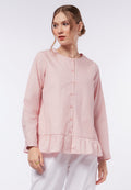 Long Sleeve Blouse with Ruffled Bottom