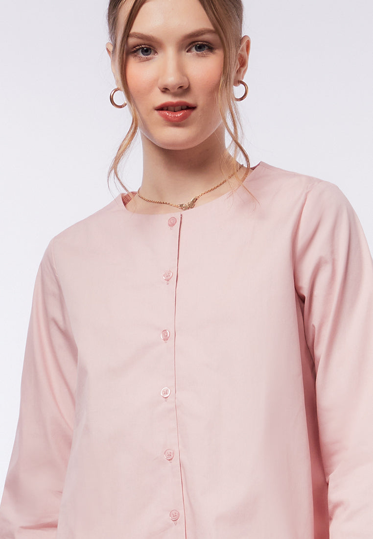 Long Sleeve Blouse with Ruffled Bottom