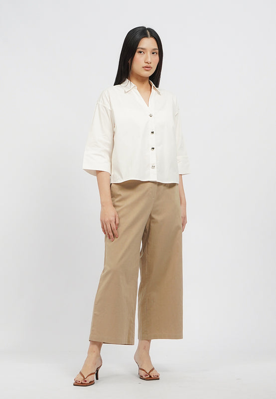 V-Neck Wide Sleeve Blouse