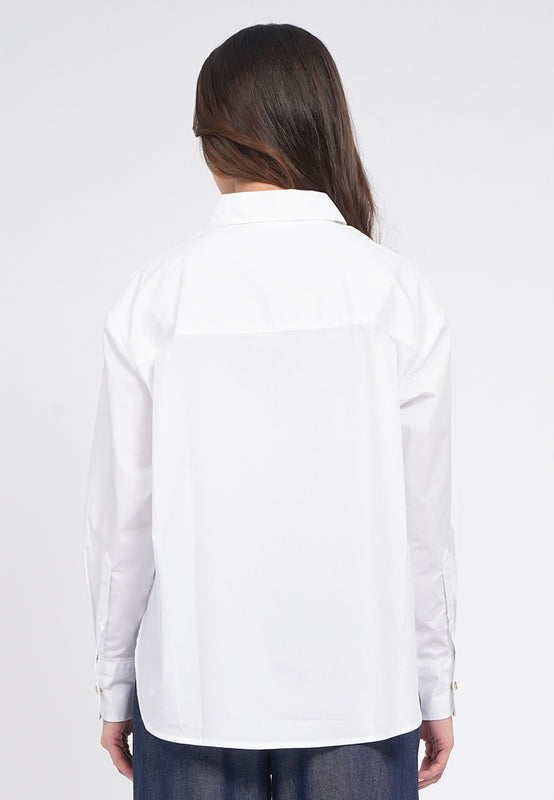 Long Sleeve Blouse with Fancy Button