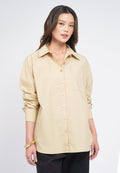 Long Sleeve Blouse with Fancy Button