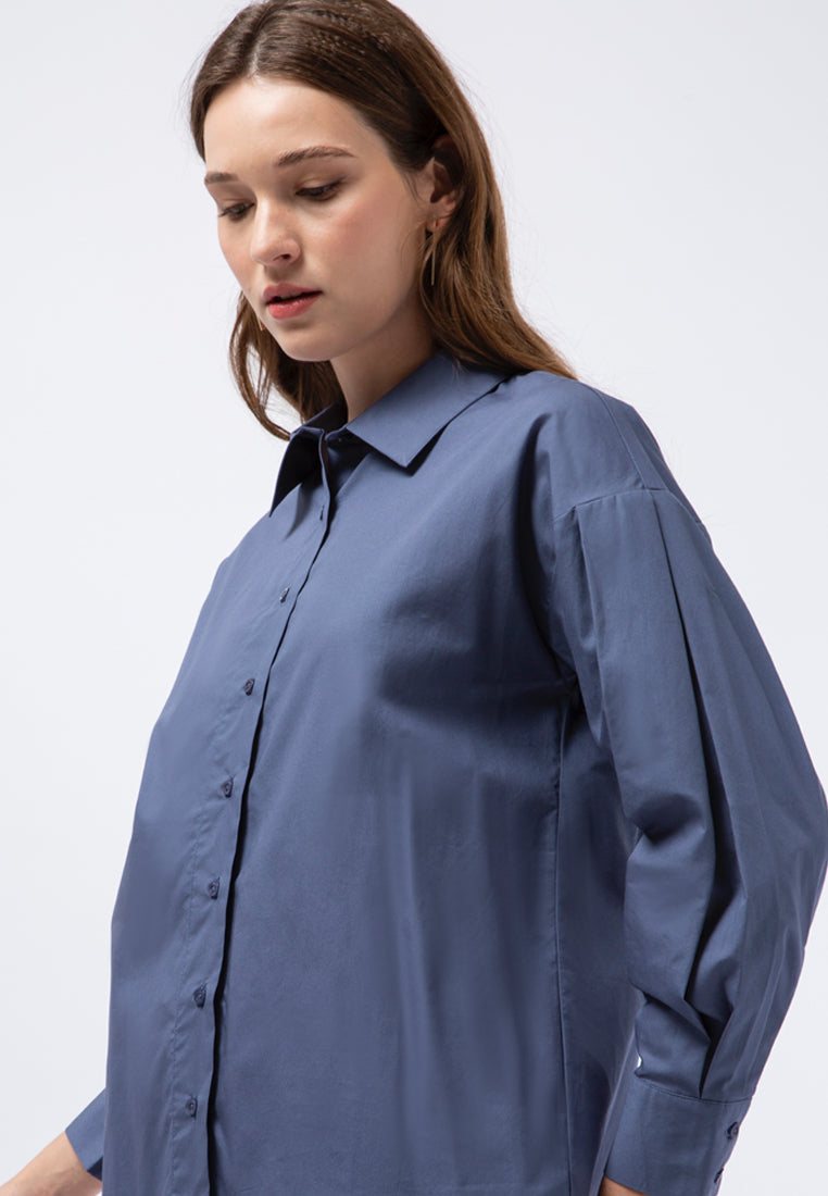 Loose Blouse with Pleated Sleeves