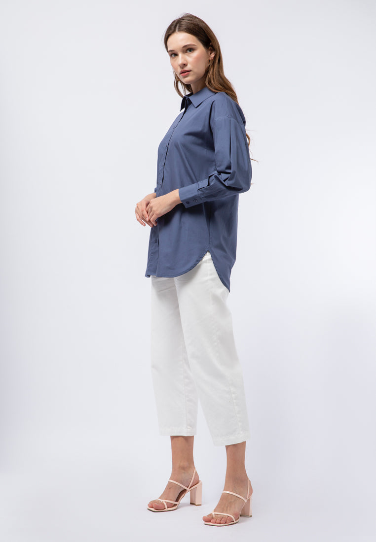 Loose Blouse with Pleated Sleeves