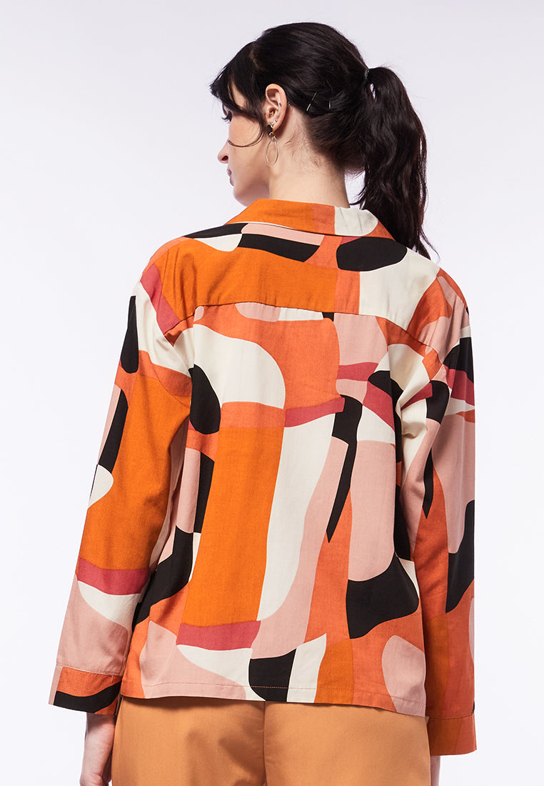 Printed Long Sleeve Blouse