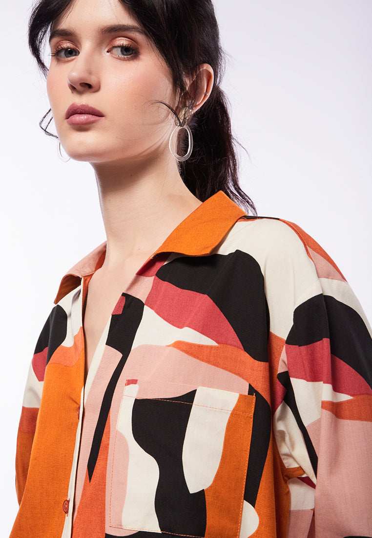 Printed Long Sleeve Blouse