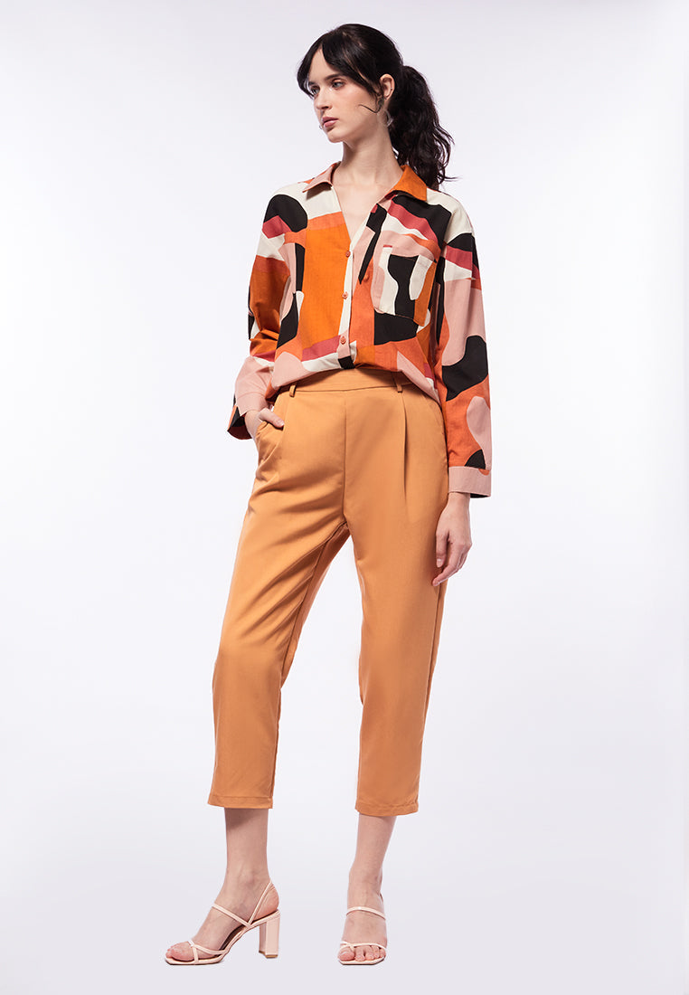 Printed Long Sleeve Blouse