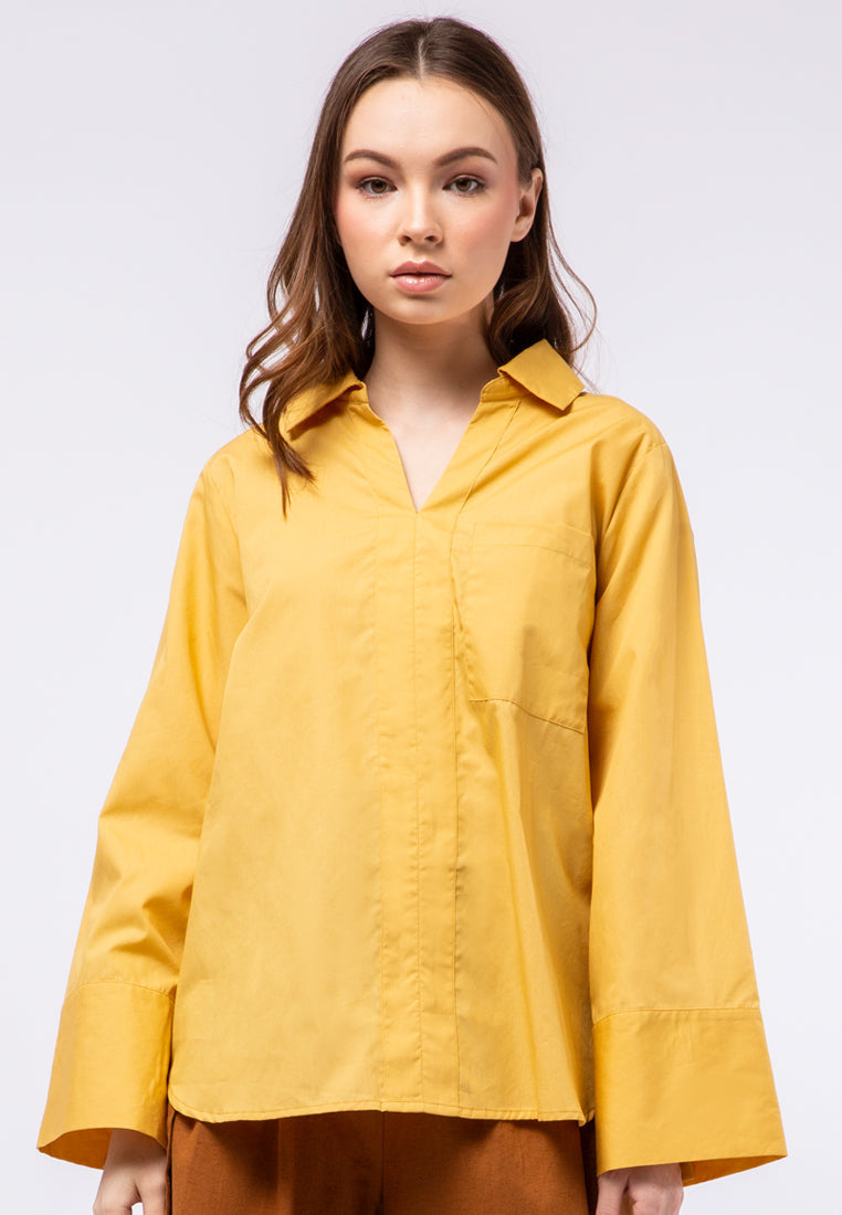 Wide Sleeves Loose Blouse