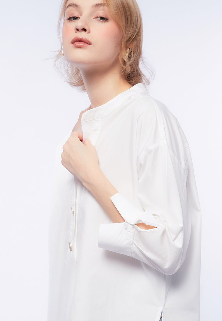 Mandarin Collar Loose Blouse