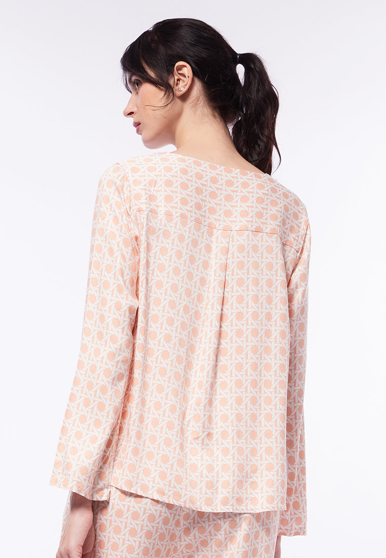 V-Neck Long Sleeve Lounge Top