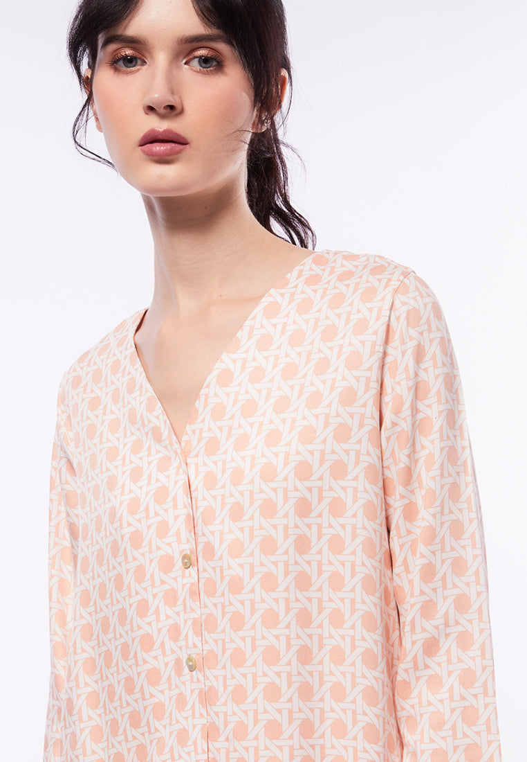 V-Neck Long Sleeve Lounge Top