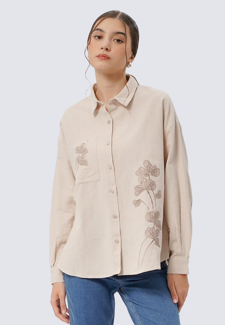 Embroidered Long Sleeve Blouse