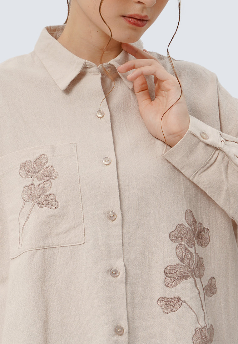 Embroidered Long Sleeve Blouse