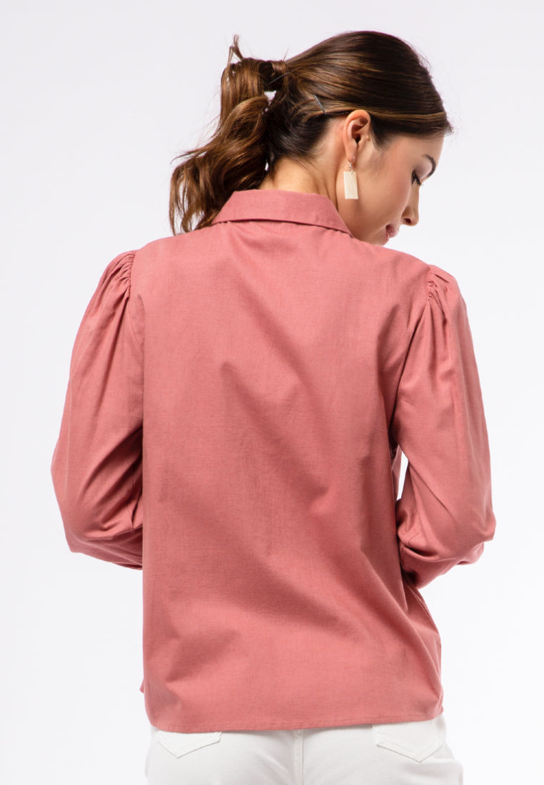 Blouse with Ruched Details on Shoulder