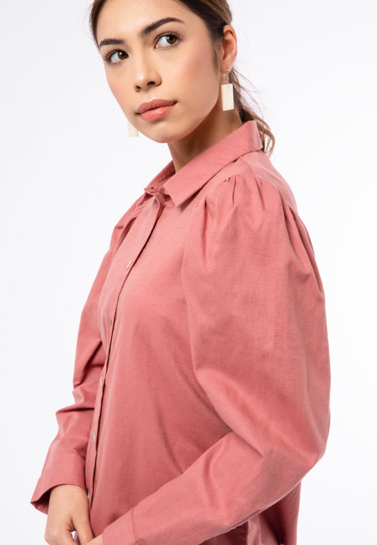 Blouse with Ruched Details on Shoulder