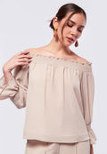 Off Shoulder Top with Puff Sleeves