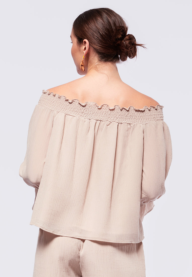 Off Shoulder Top with Puff Sleeves