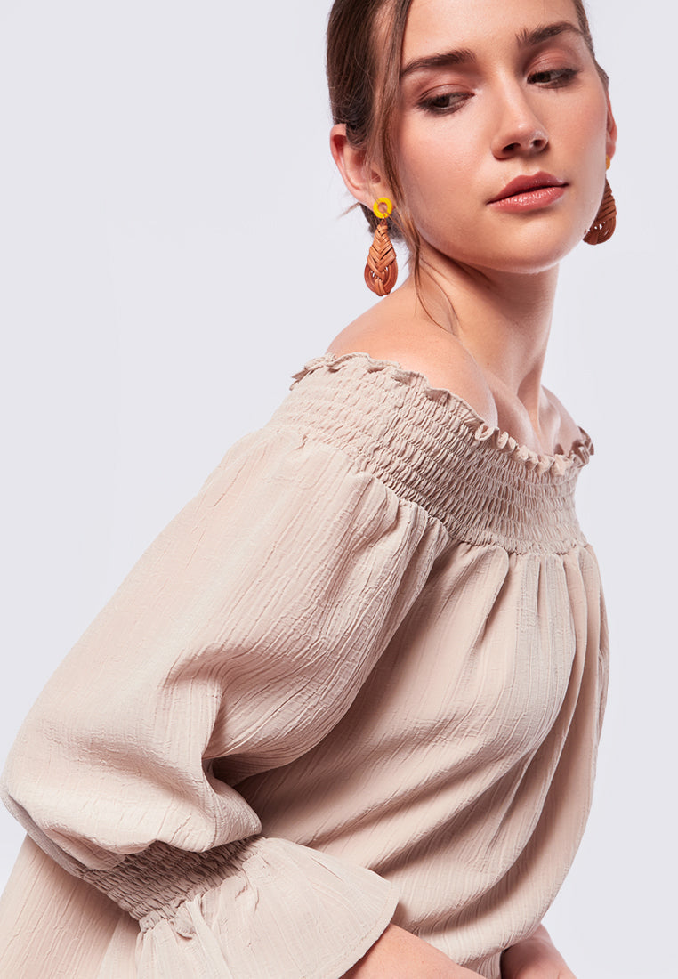 Off Shoulder Top with Puff Sleeves