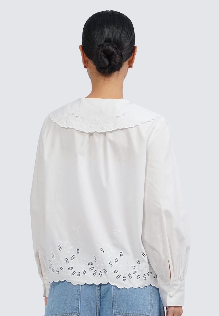 Embroidered Collar Blouse