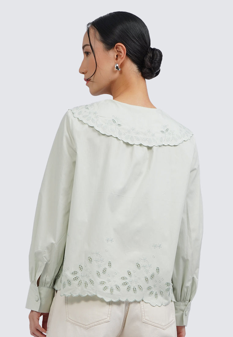 Embroidered Collar Blouse