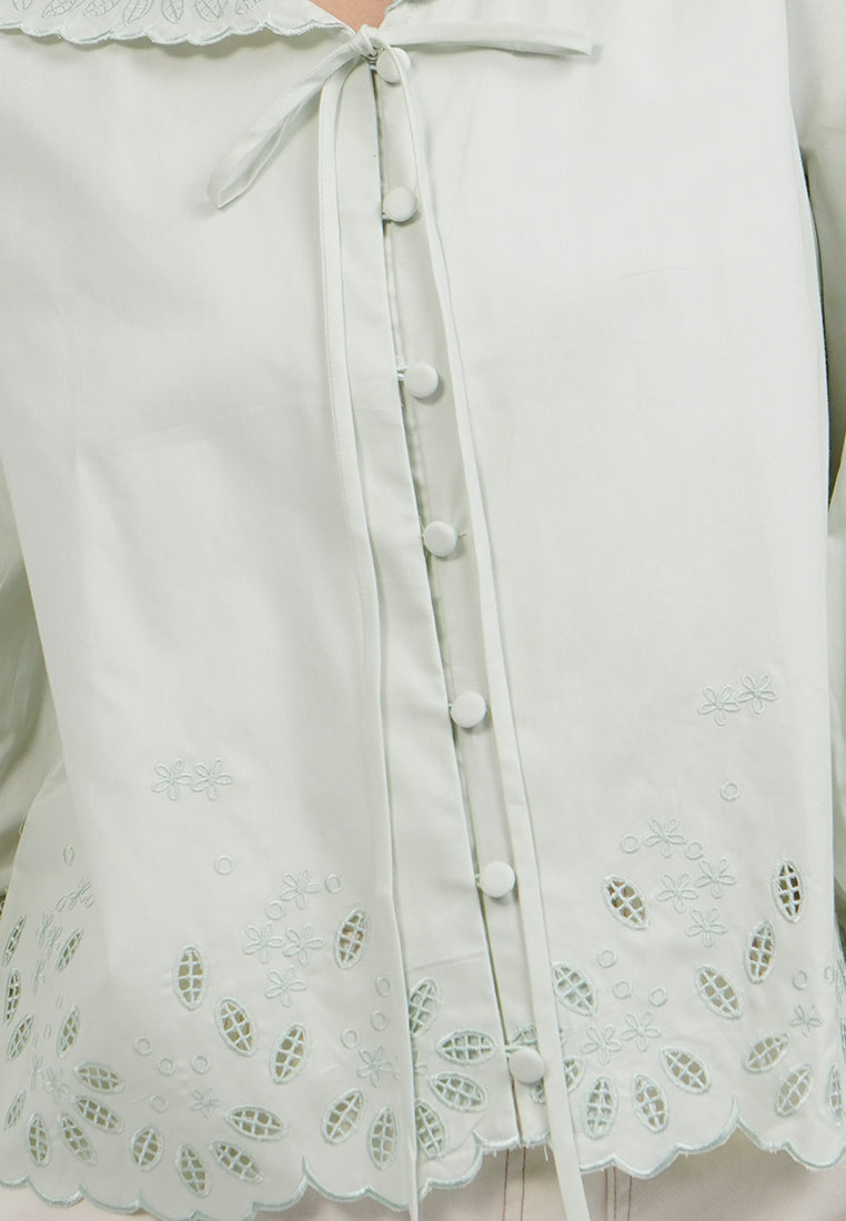 Embroidered Collar Blouse
