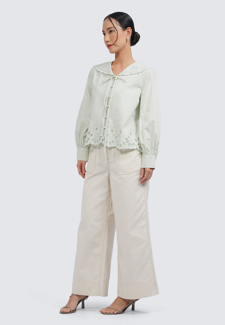 Embroidered Collar Blouse