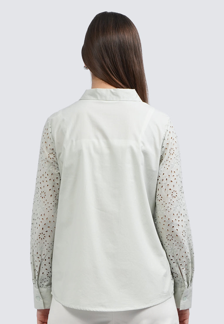 Eyelet Long Sleeve Shirt