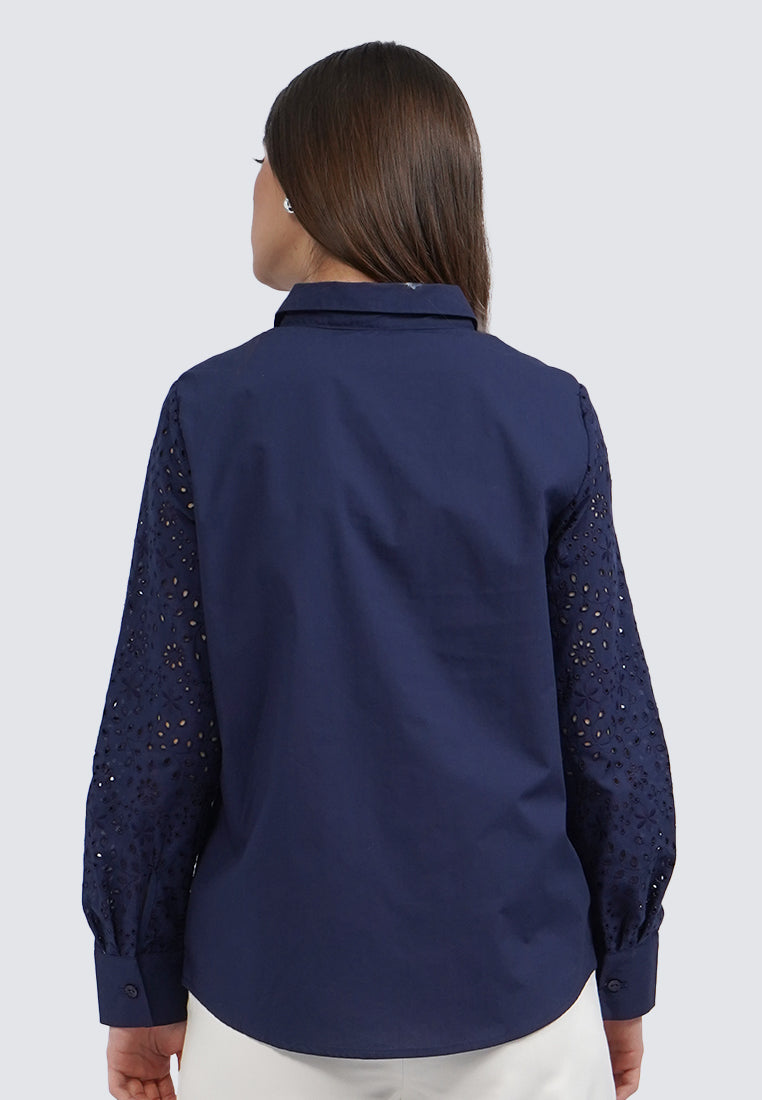 Eyelet Long Sleeve Shirt