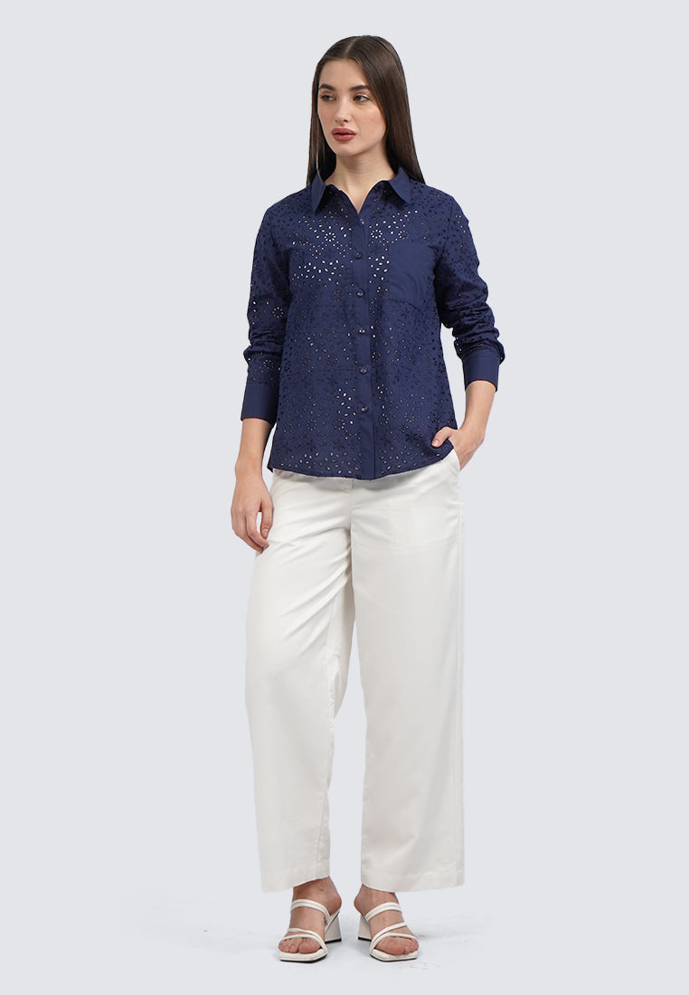 Eyelet Long Sleeve Shirt